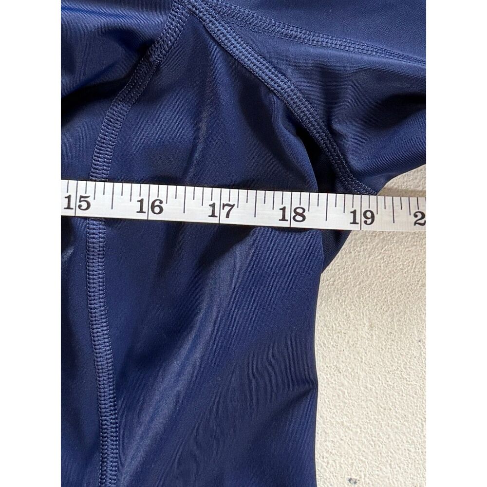 Lands End Navy Blue Full Zip Short Sleeve Rash Guard | Surf Beach Sun | Sz L - Picture 7 of 9